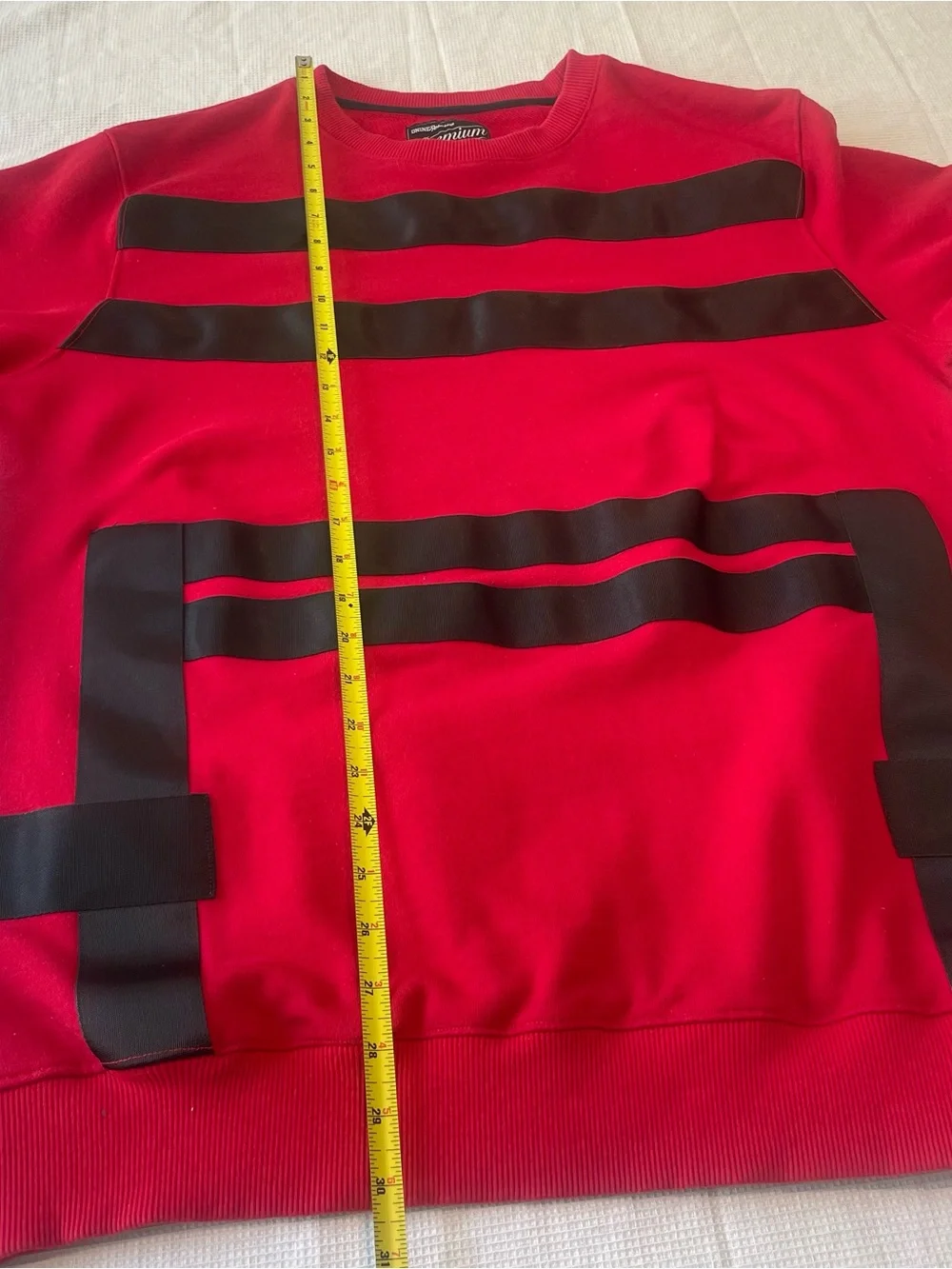 DNINE Reserve Premium Red Black Graphic Crewneck Sweatshirt Men’s XL Streetwear